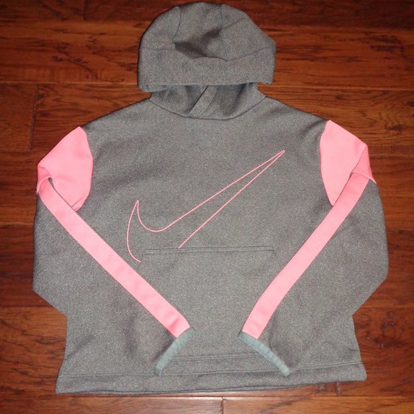 NEW Girl's SIZE MED Gray & Pink Nike Dri Hoodie